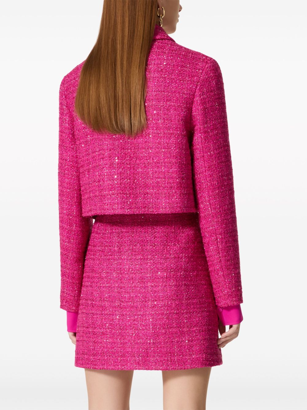Shop Valentino Glaze-tweed Jacket In Pink