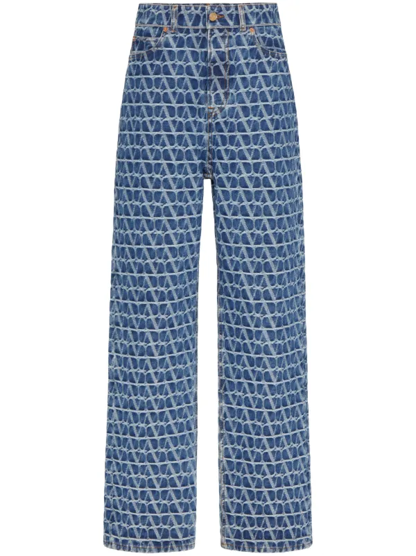 Valentino Garavani Toile Iconographe straight leg Jeans Blue FARFETCH PT