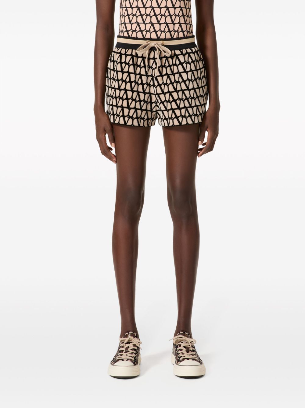 Valentino Garavani Toile Iconographe jersey shorts Beige