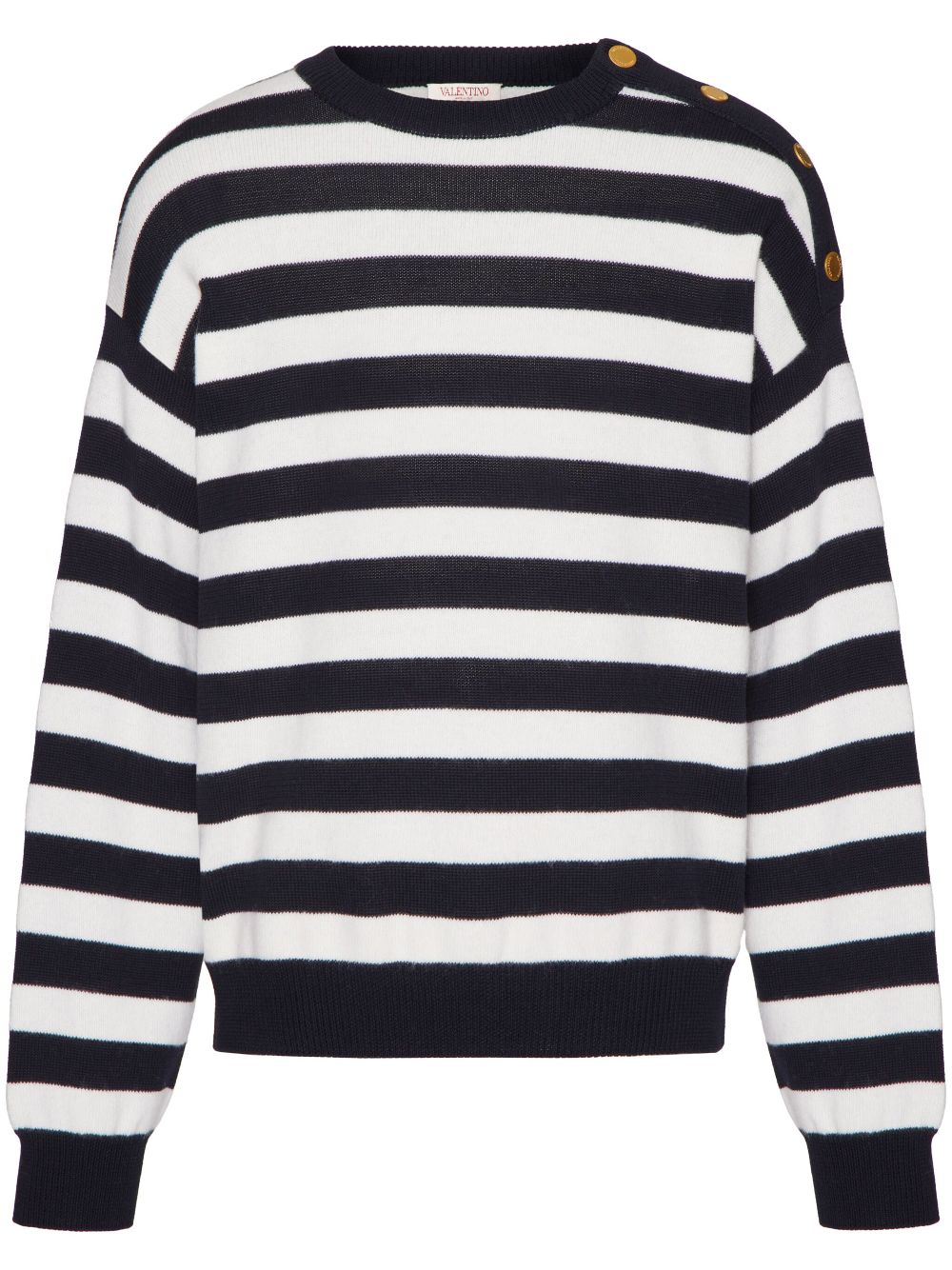 Valentino Garavani striped crew-neck jumper - Black