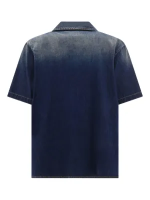 Tシャツ・カットソー VALENTINO Blue Shirt with Classic Collar in Wool Blend Man Valentino Blue shirt with classic collar in wool blend man