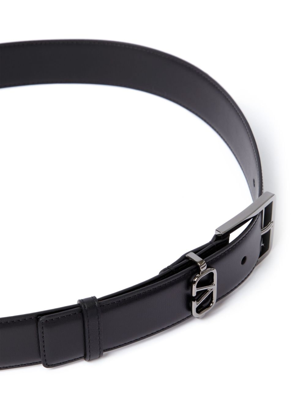 Shop Valentino Mini Vlogo Signature 35mm Reversible Belt In Black