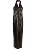 Nanushka halterneck faux-leather dress - Brown