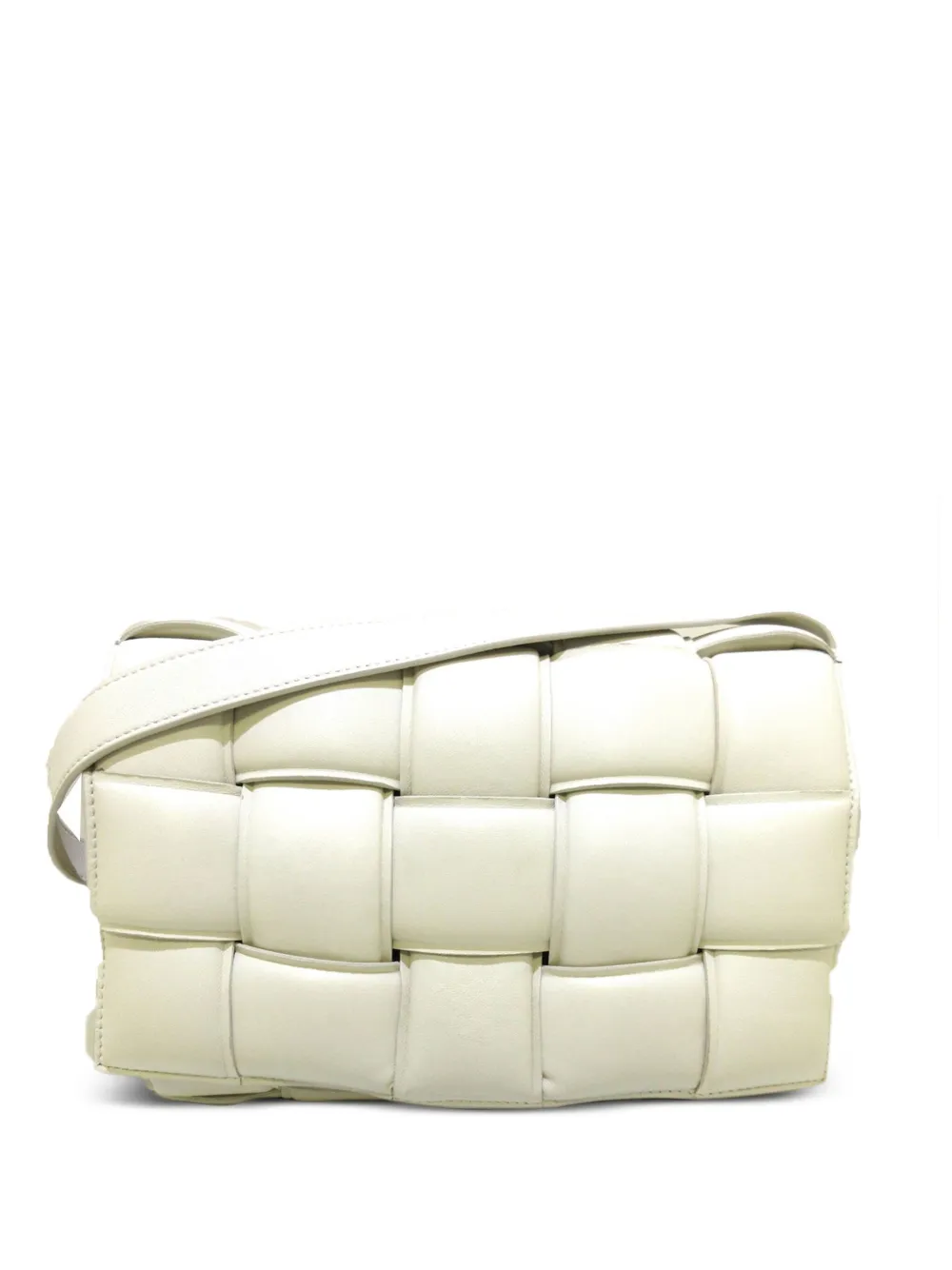 Pre-owned Bottega Veneta Cassette Padded Crossbody Bag In White