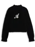 Axel Arigato logo-intarsia brushed jumper - Black