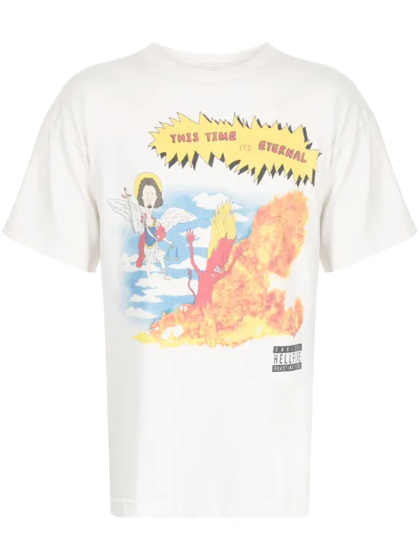 SAINT MXXXXXX cartoon-print Cotton T-shirt | White | FARFETCH