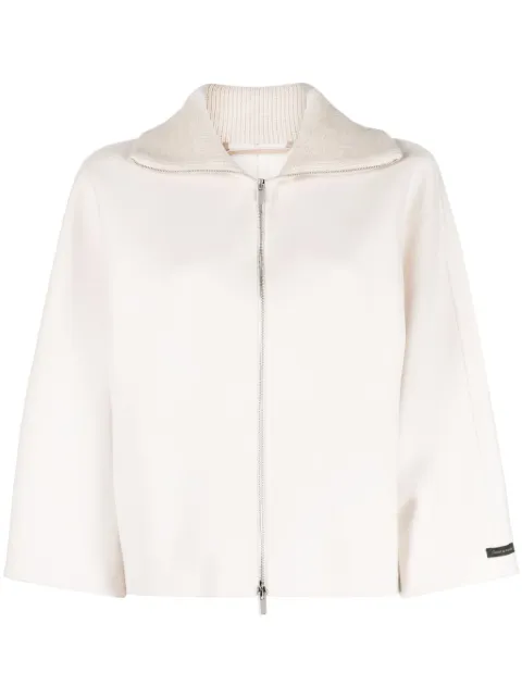 Peserico spread-collar virgin wool blend jacket