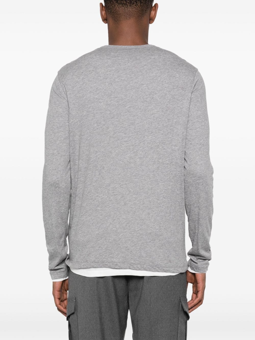 Shop Majestic Mélange-effect Cotton Sweatshirt In Grey