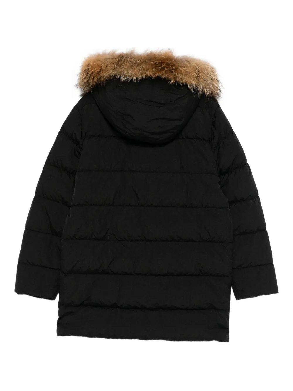  C.p. Company Kids Faux-fur Hooded Jacket - Black 