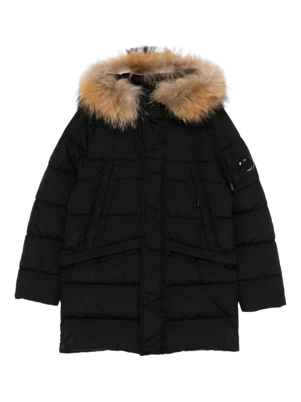 C.P. Company Kids faux-fur hooded jacket - Nero