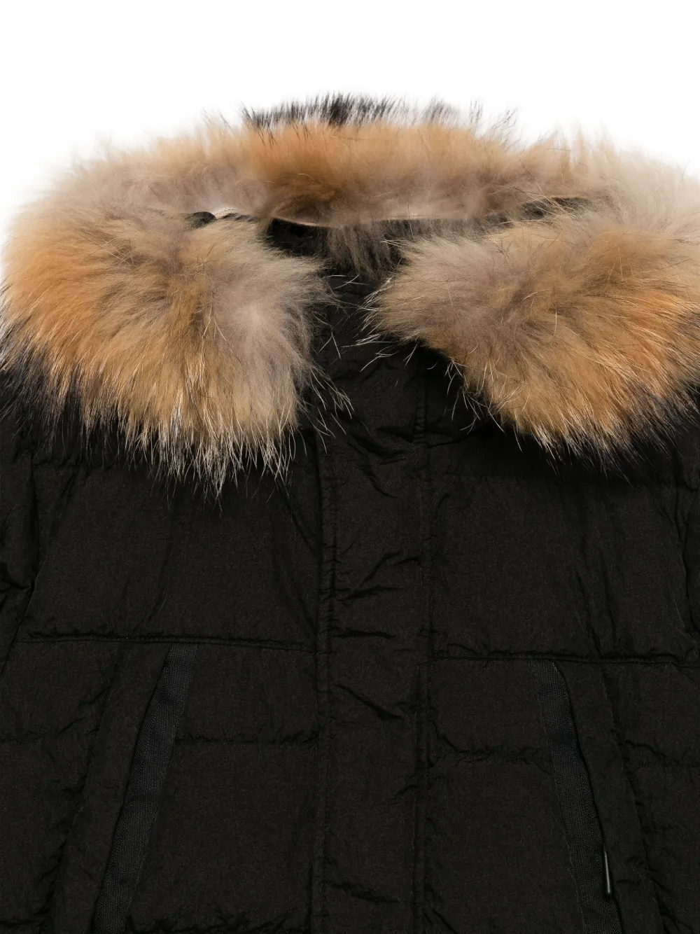  C.p. Company Kids Faux-fur Hooded Jacket - Black 