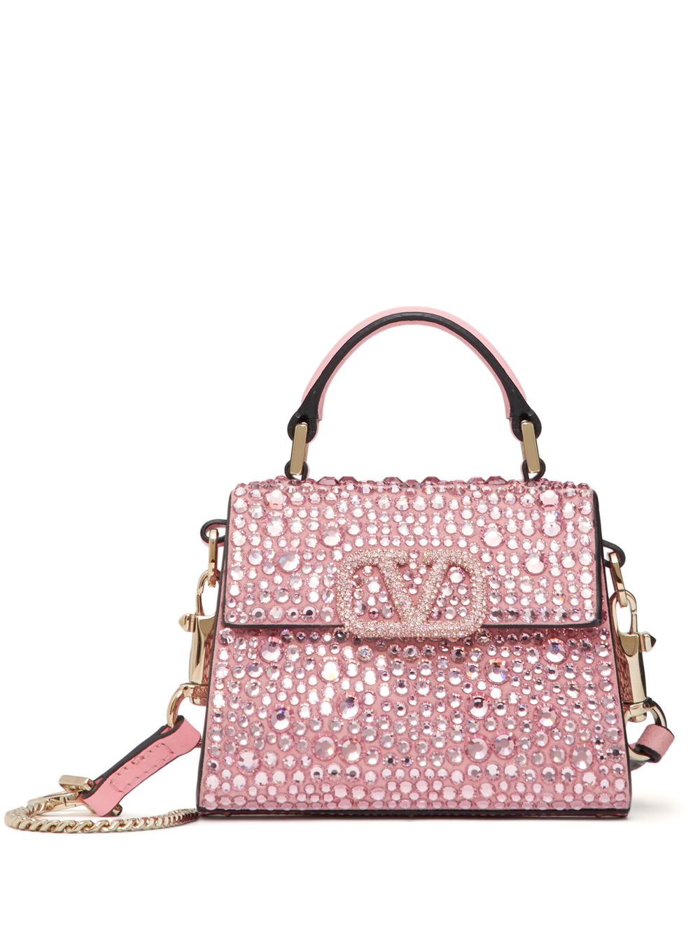 Valentino Garavani mini VSling embroidered top-handle bag - Pink