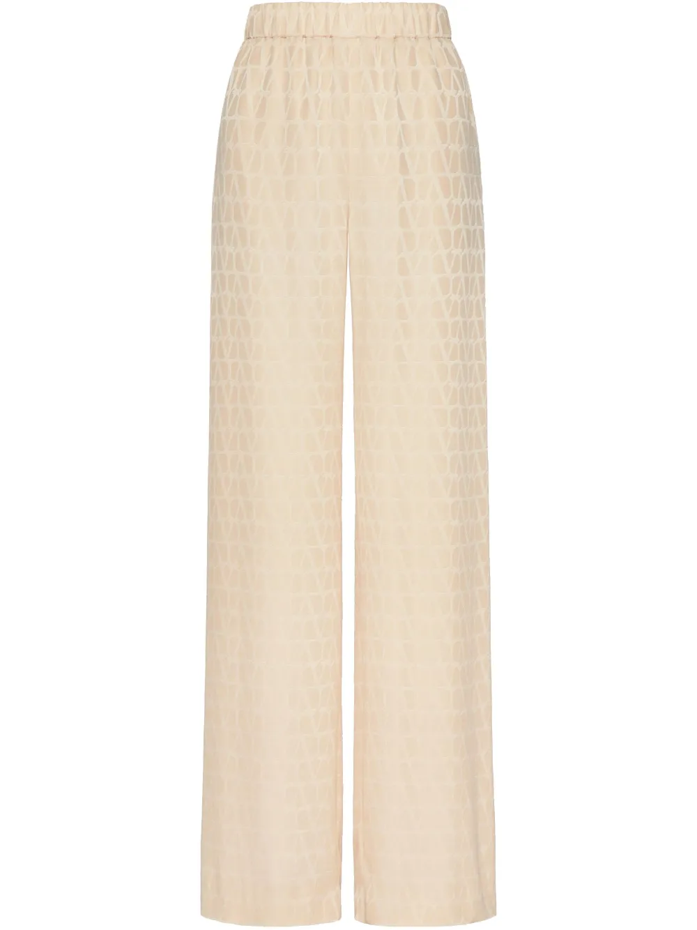 Valentino Garavani Toile Iconographe zijden broek met jacquard Beige