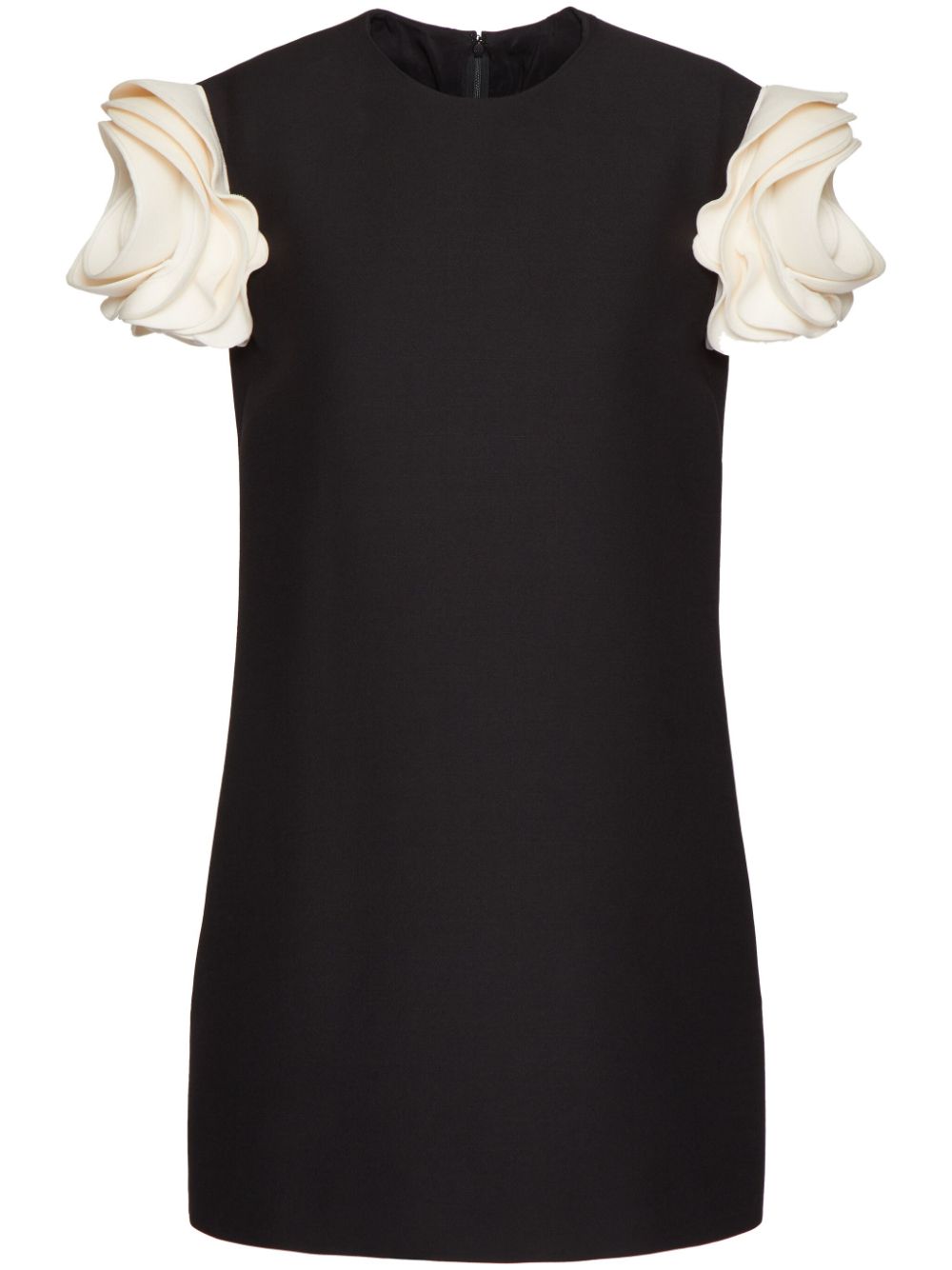 Valentino Crepe Couture Minidress In Nero_avorio