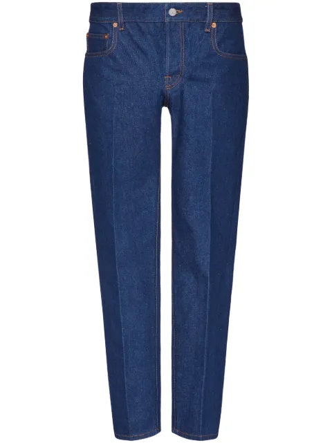 Valentino Garavani logo-appliqué tapered-leg jeans