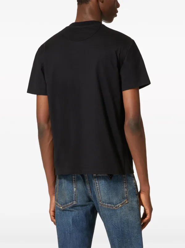 Tシャツ・カットソー VALENTINO Men T-shirt Black 7V3MG16PB32 9RA Valentino Garavani logo-embroidered Cotton T-shirt | Black