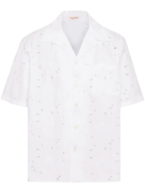 Valentino Garavani アイレットレース シャツ | ホワイト