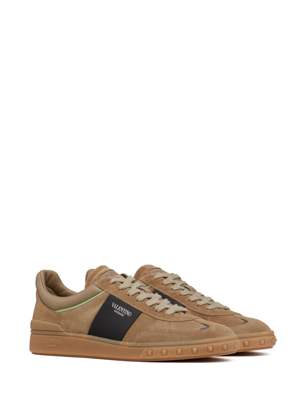 Shop Valentino Upvillage Low-top Leather Sneakers In Brown