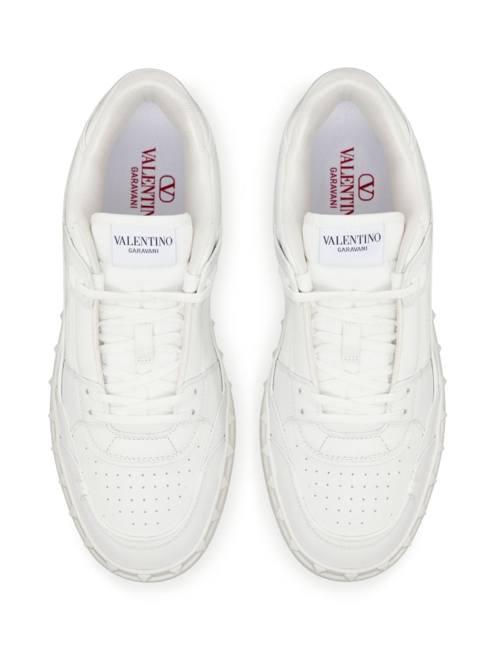 Shop Valentino Freedots Low-top Leather Sneakers In White