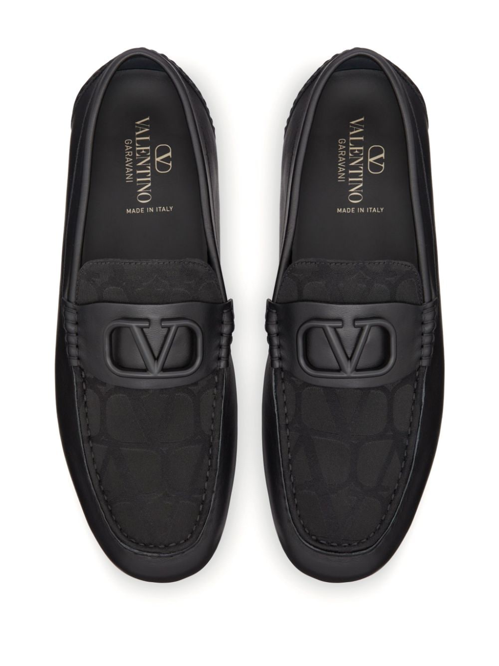Shop Valentino Toile Iconographe Vlogo Signature Loafers In Black