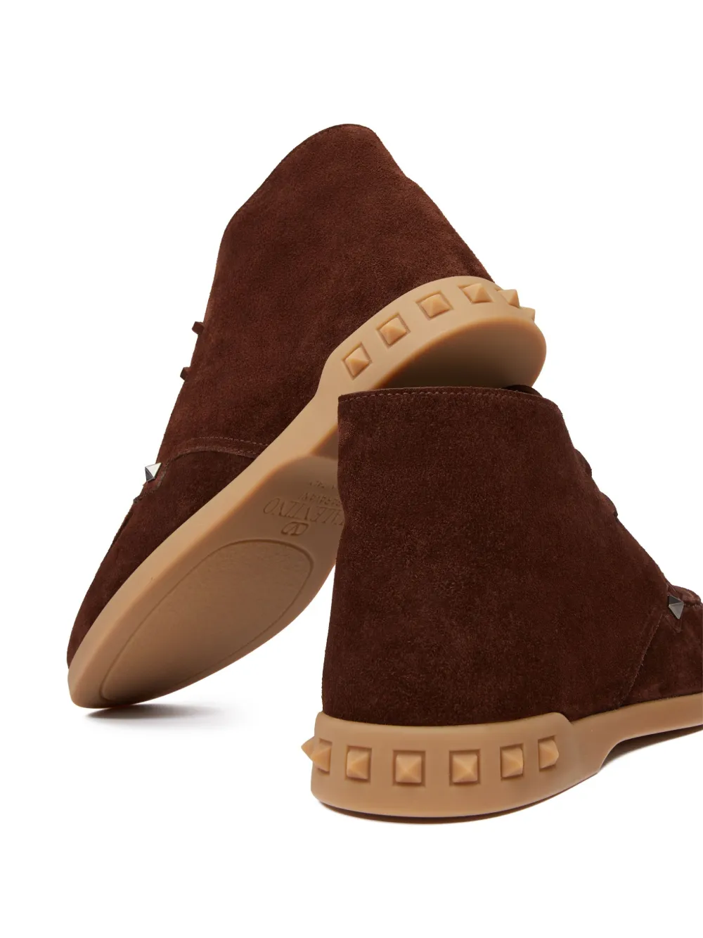 Shop Valentino Leisure Flows Suede Desert Boots In Red