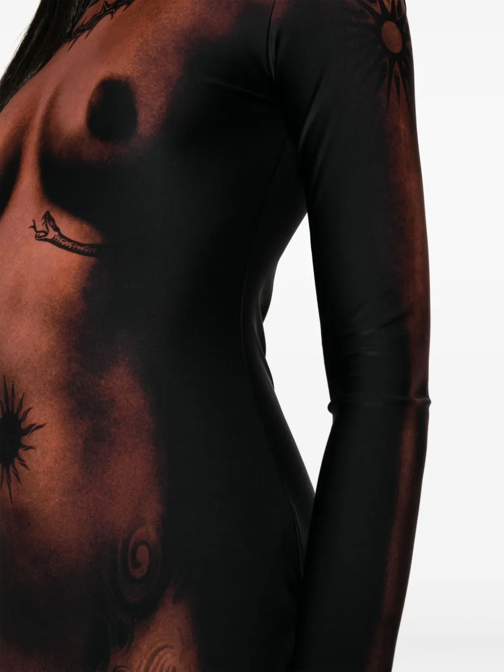 Jean Paul Gaultier Jurk met print Zwart