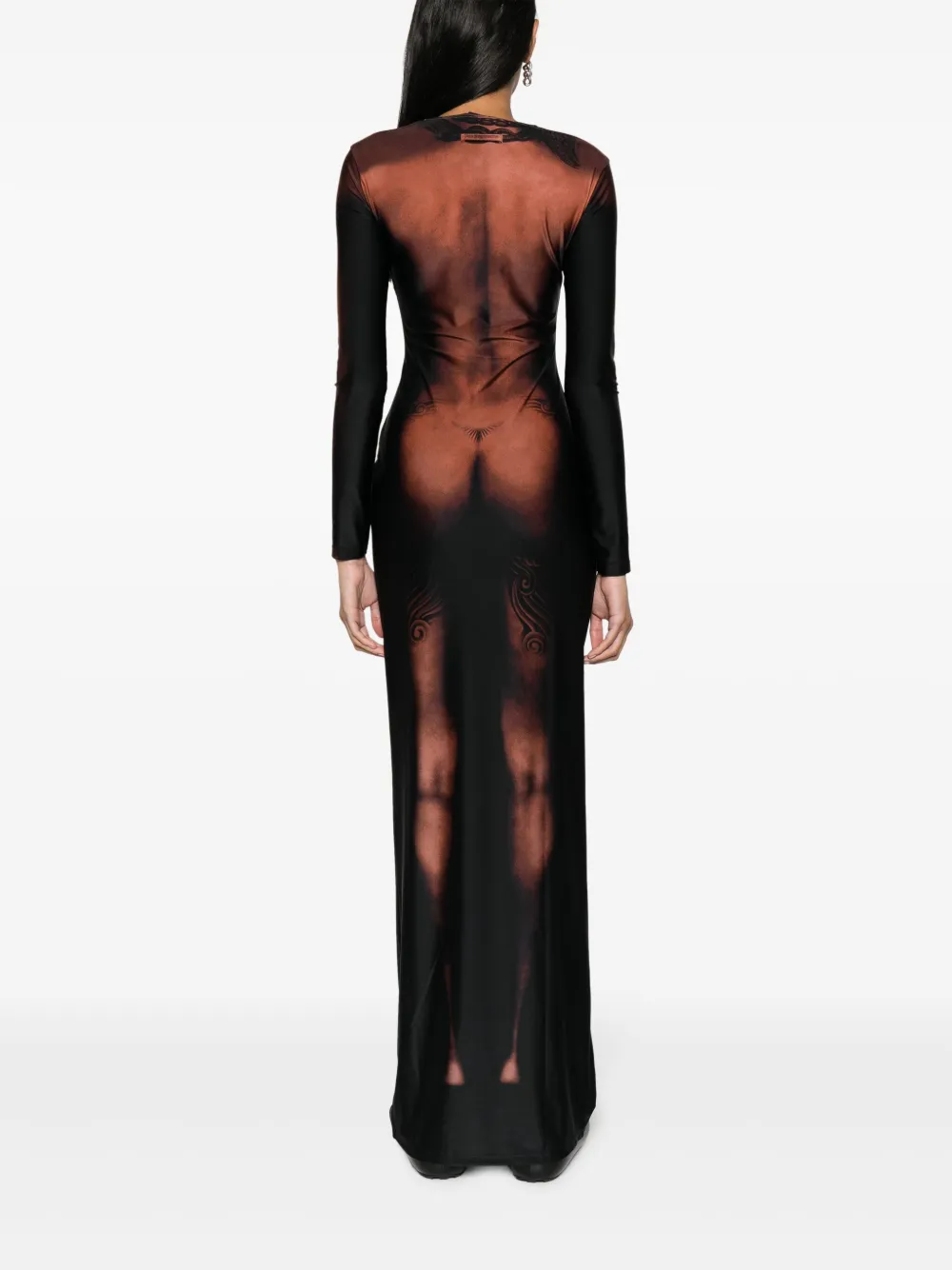 Jean Paul Gaultier Jurk met print Zwart