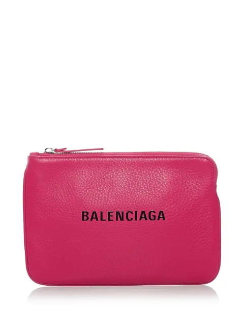 Balenciaga Pre-Owned logo-print leather pouch