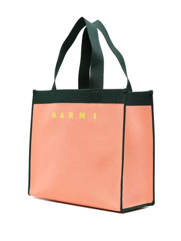 ★超特価★MARNI★Flat Jacquard Knit Tote Bag ユニセックス Marni logo-jacquard Tote Bag | Orange | FARFETCH