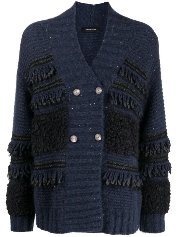 Fabiana Filippi Fringed Panelled Cardigan - Farfetch