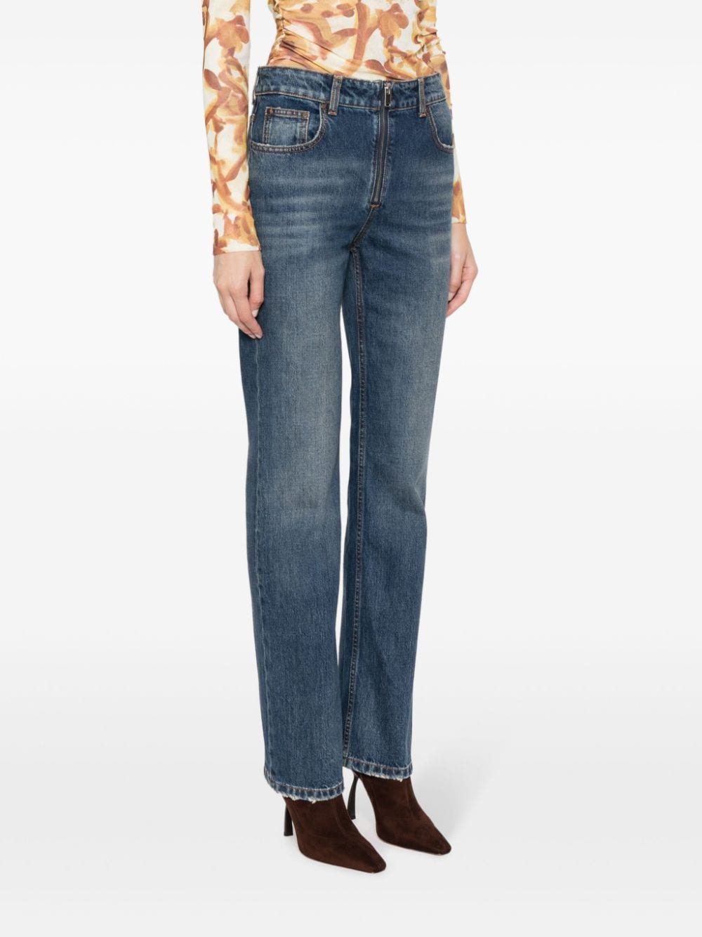 Shop Stella Mccartney Mid-rise Straight-leg Jeans In Blau