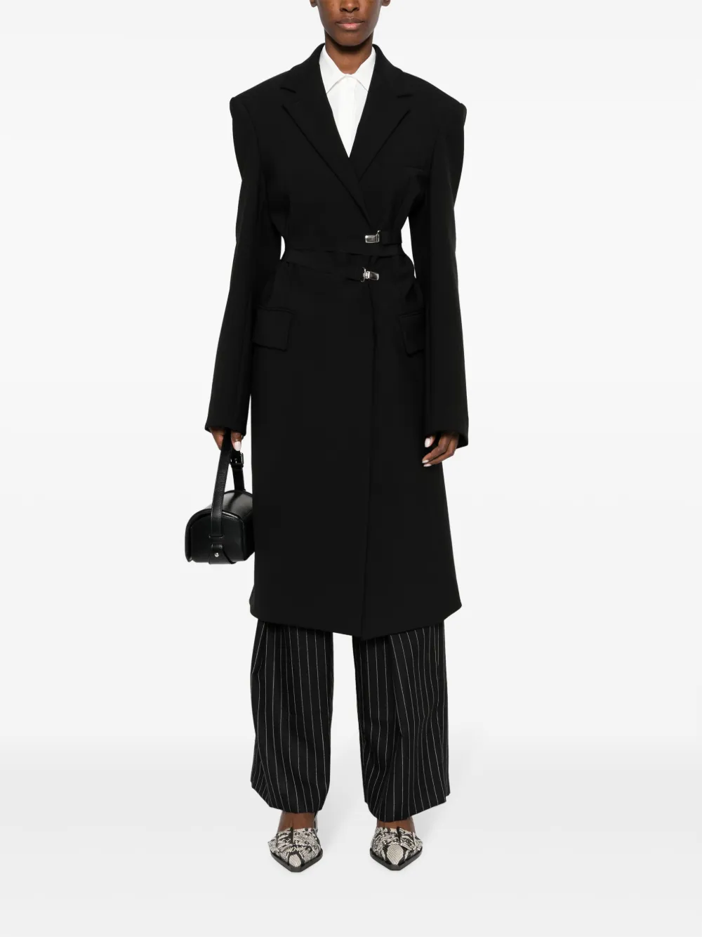 Sportmax Blazer met ceintuur - Zwart