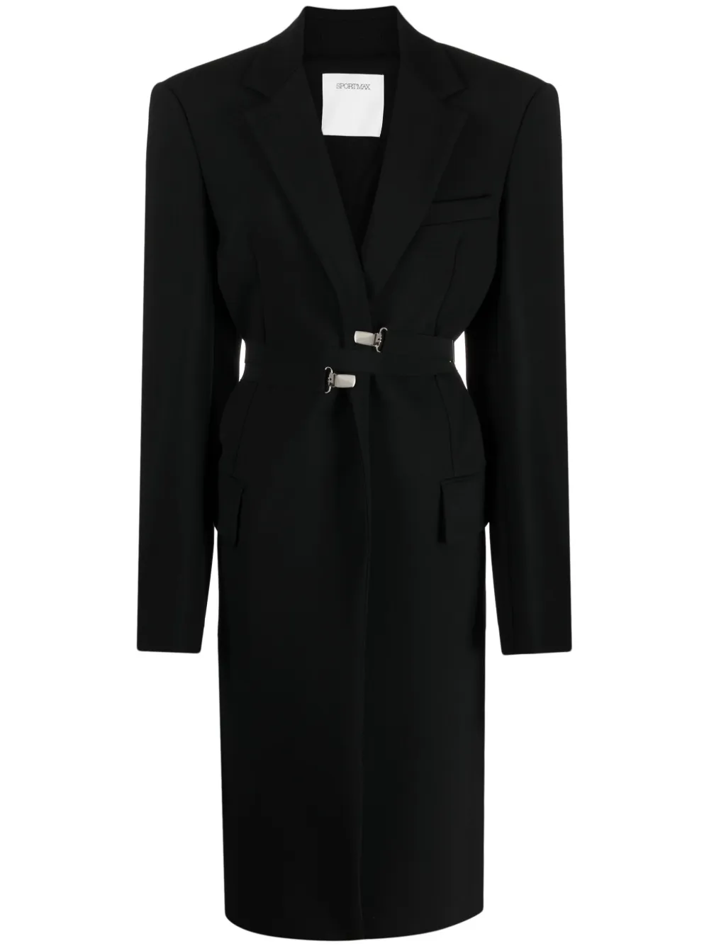 belted-waist tailored blazer
