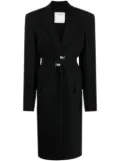 Sportmax belted-waist tailored blazer - Black