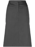 Courrèges logo-patch straight skirt - Grey