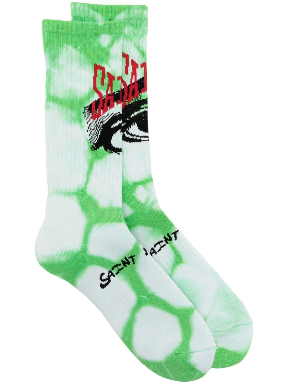 SAINT MXXXXXX eye-motif cotton-blend socks - Grün