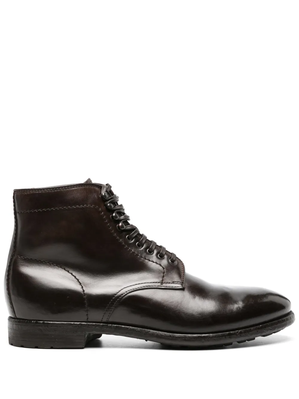 Officine Creative Hopkins Crepe leather ankle boots Brown