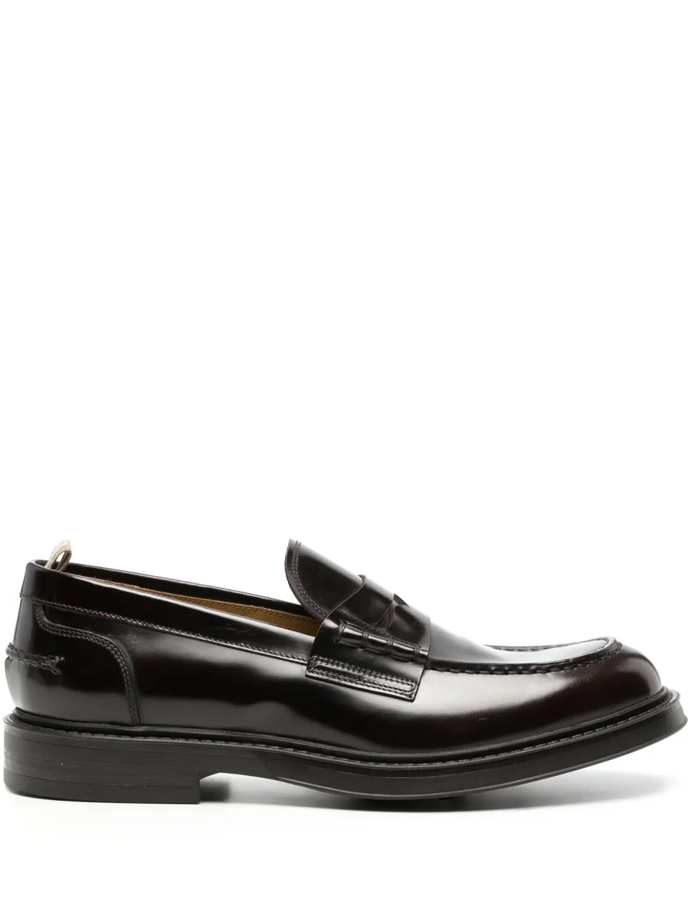 Officine Creative penny-slot polished leather loafers Red