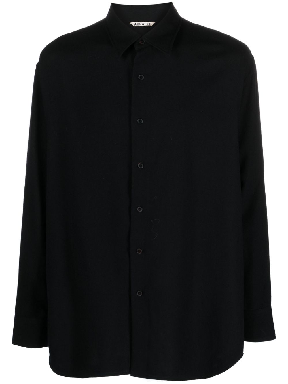 AURALEE POINTED-COLLAR WOOL SHIRT