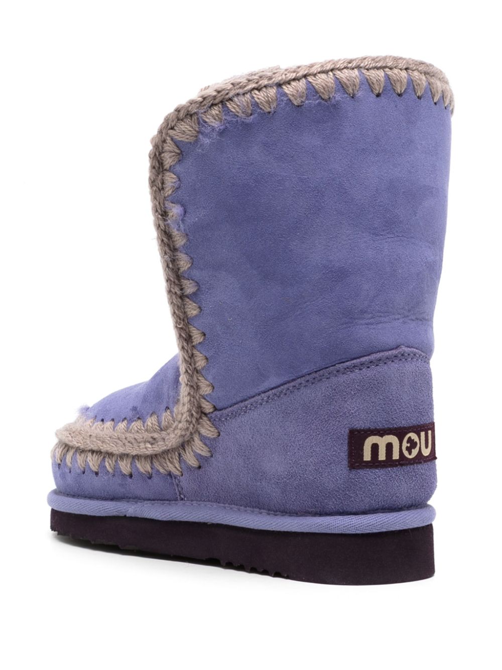 Mou crochet stitch-trim boots Purple