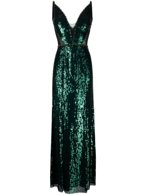 Jenny Packham Ayanna sequinned sleeveless gown Women