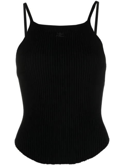 Courrèges 90's logo-embroidered ribbed-knit top
