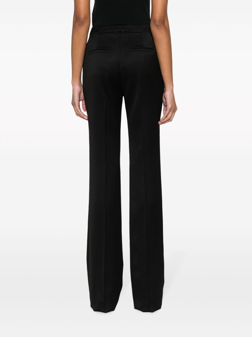 Shop Saint Laurent Wool Tailored Trousers In Black