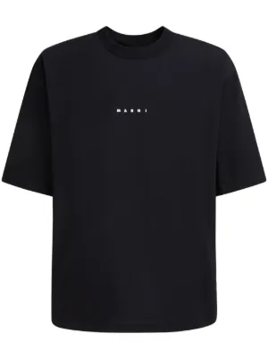 Tシャツ・カットソー MARNI Men T-shirt Black HUMU0198X0UTC446 00N99 Black organic cotton T-shirt with Marni patch | Marni