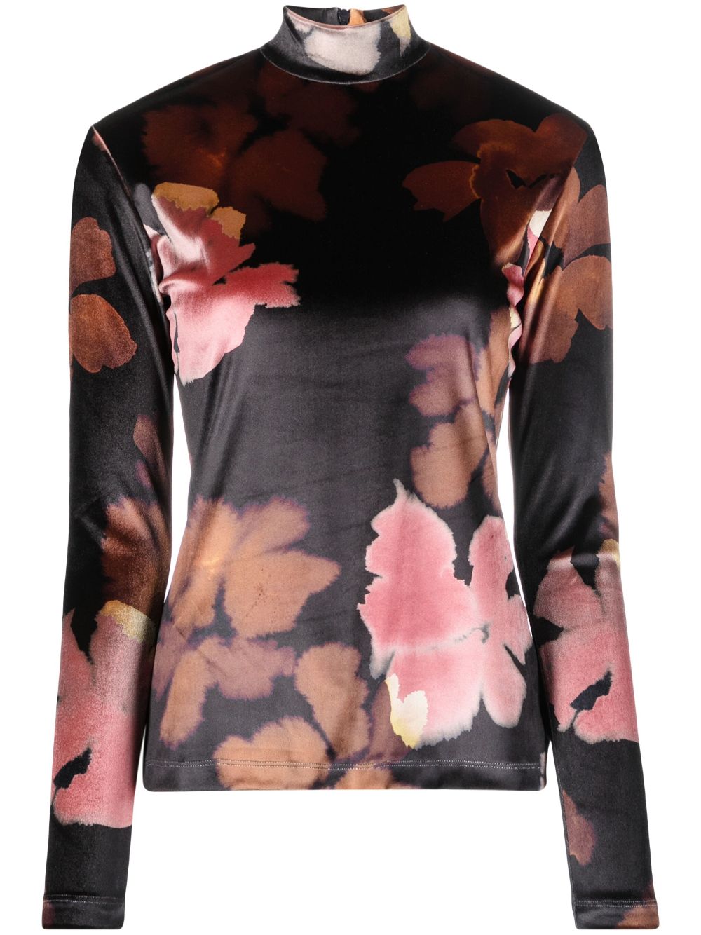 PS Paul Smith floral-print mock neck top - Black