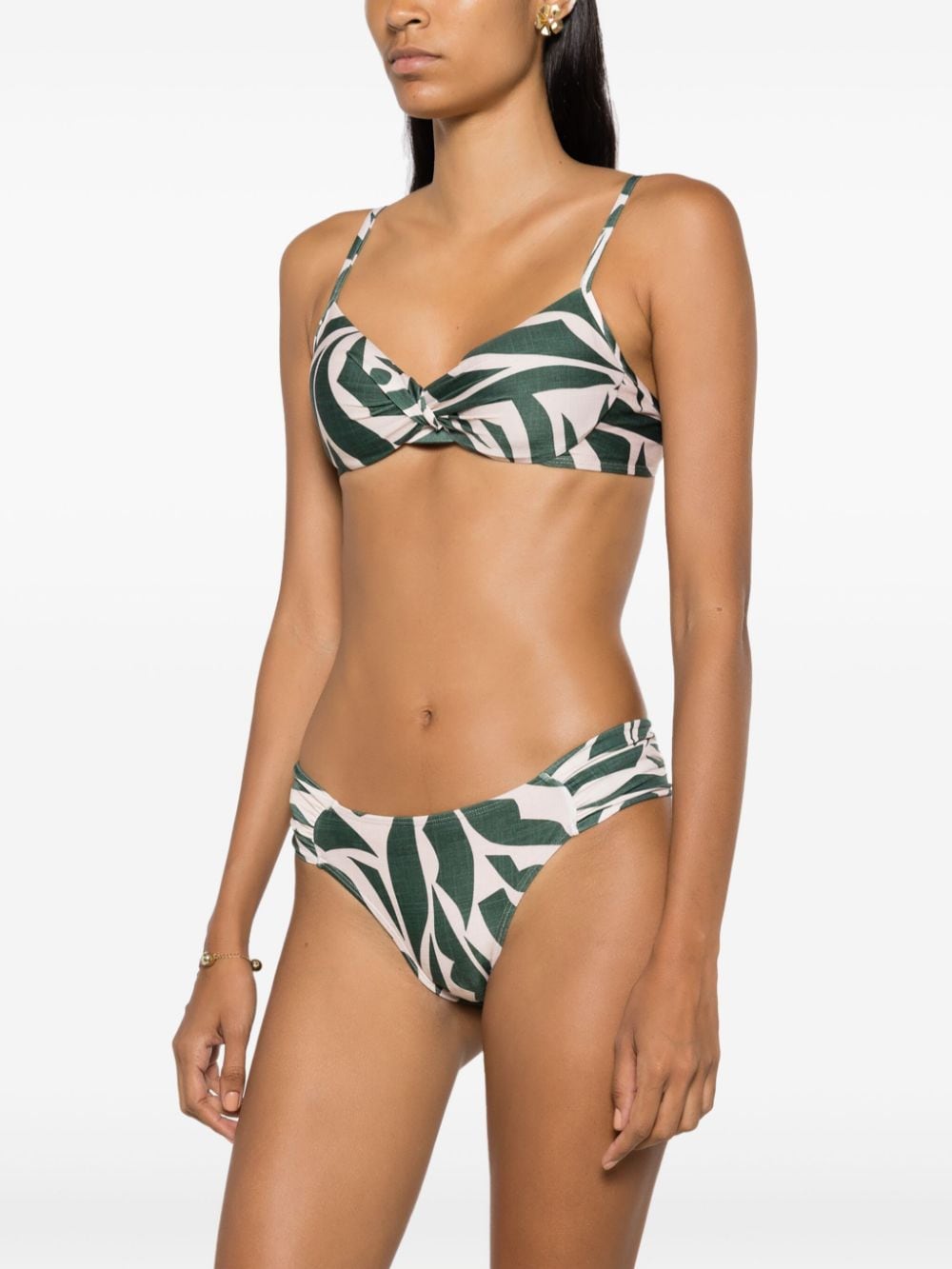 Shop Lygia & Nanny Vitoria Abstract-print Bikini In Green