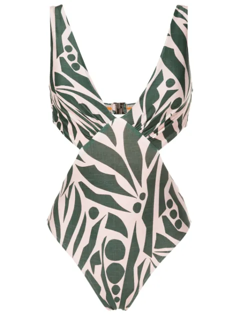 Lygia & Nanny Alexis abstract-print cut-out one-piece