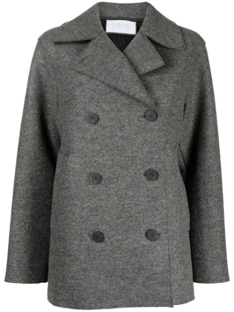 Harris Wharf London felted double-breasted peacoat