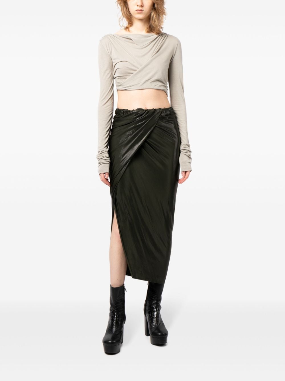 Rick Owens Lilies Gedrapeerde rok - Groen