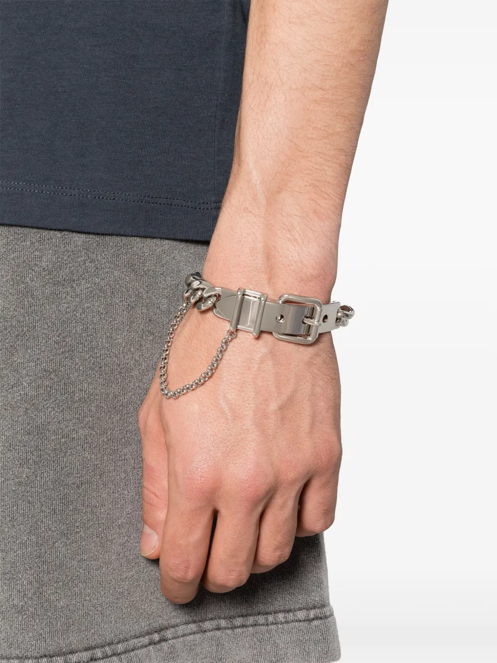 Shop Acne Studios Buckle Chain Bracelet In Silver